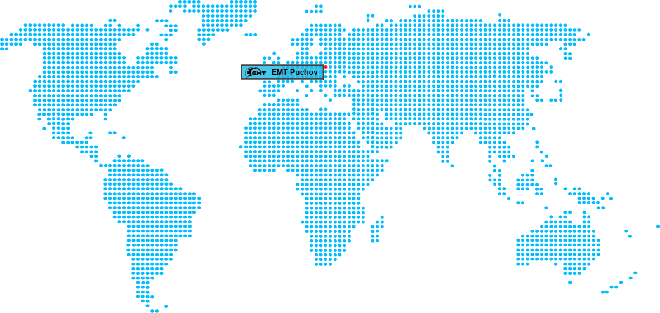 World map with production plants of our international holding